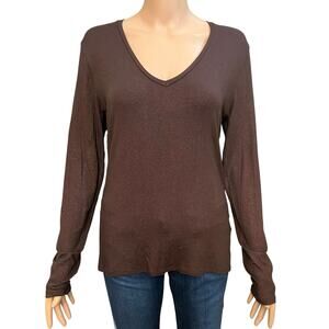 Majestic Filatures Deluxe Tshirt Metallic Size 1/XS-S Brown Long Sleeve Shimmer